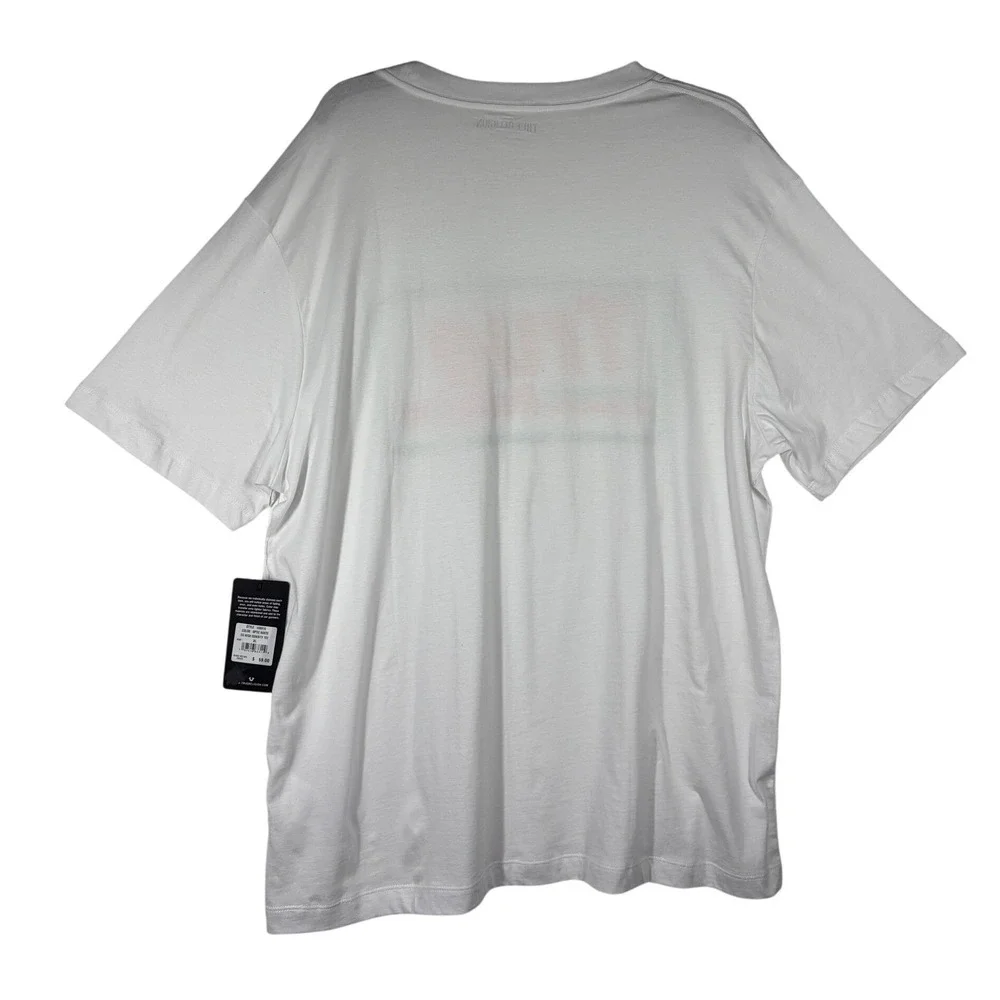 True Religion Mens Optic White‎ SS High Density Graphic Logo T-Shirt Size XL NWT